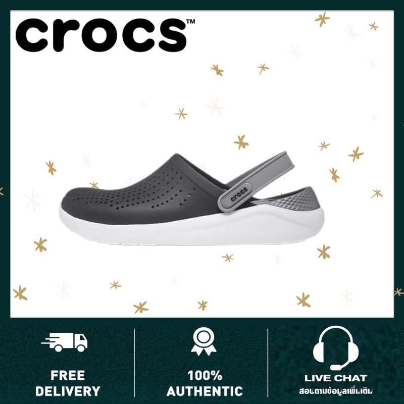 รับรองความถูกต้อง 100% Crocs LiteRide รองเท้าแตะสไตล์ใหม่ หิ้วนอก รองเท้าชายหาดรองเท้าแตะเย็น