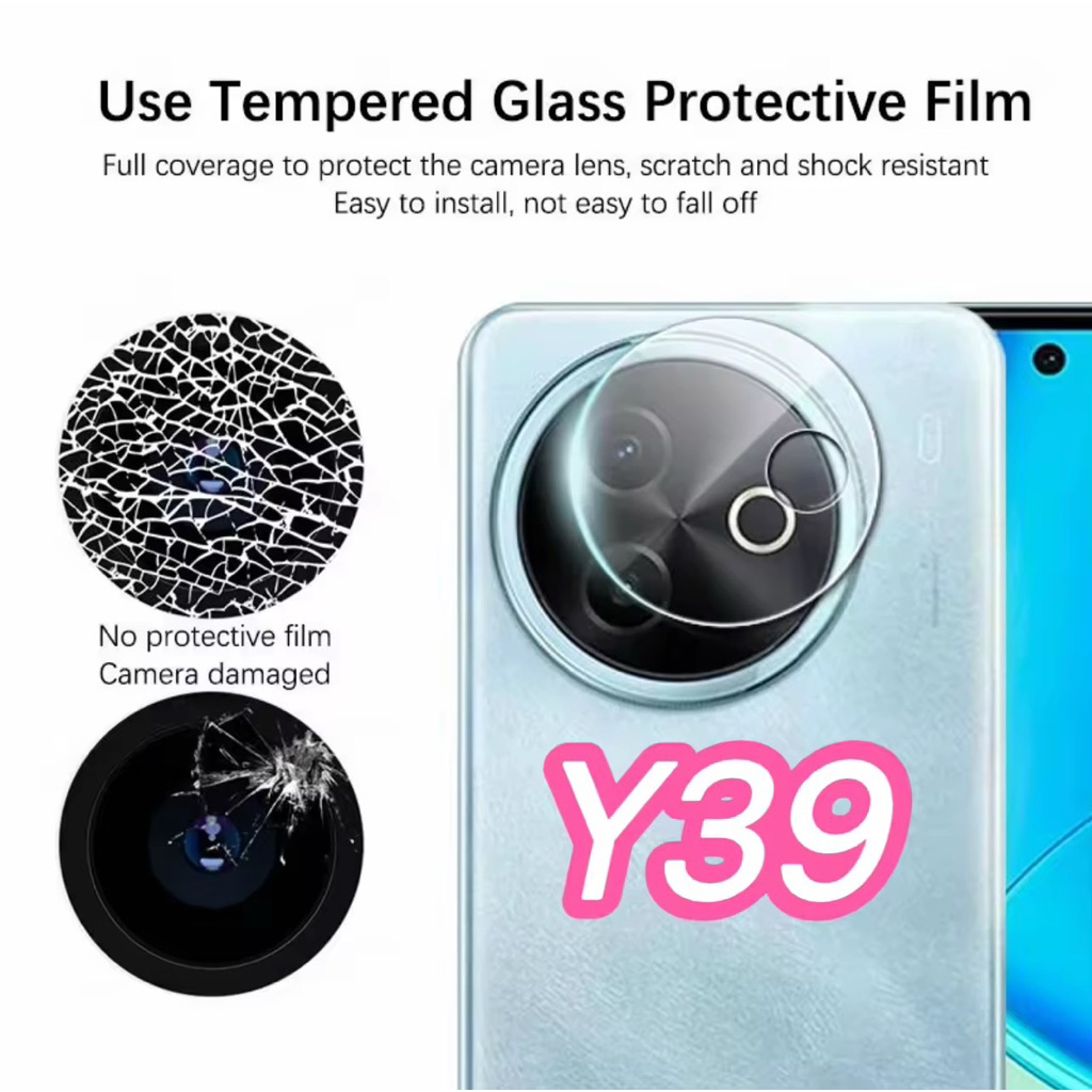พร้อมส่ง ฟิล์มกระจกกันรอยเลนส์กล้อง สำหรับ For VIVO Y39 5G กระจกนิรภัย กล้องหลังใส HD, เข้ากันได้กับ