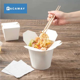 (25ใบ) กล่องหมี่ไก่ฉีก ถ้วยฝาเกี่ยว ก้นกลม ด้านในเคลือบมันอย่างดี แข็งแรง ไม่เปื่อยง่าย 16oz/26oz/32oz