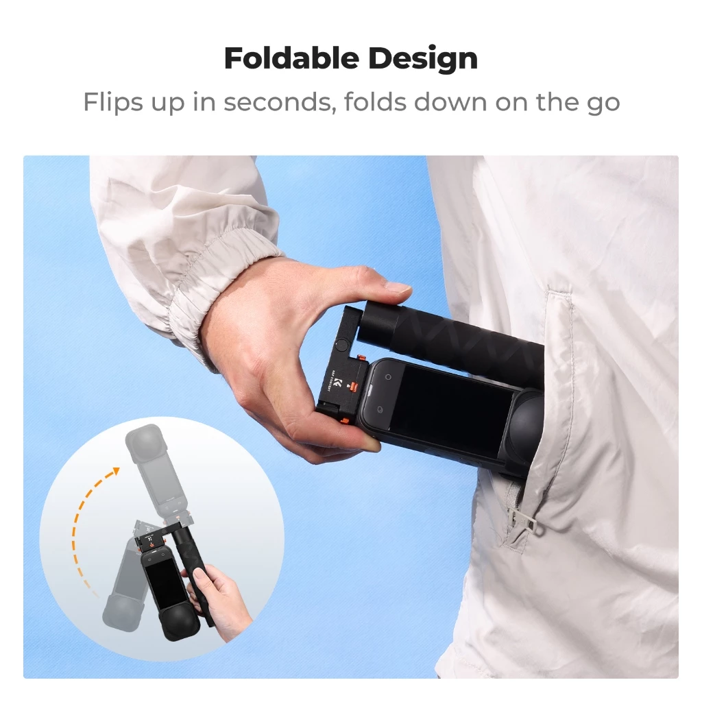 K&F CONCEPT Magnetic invisible Selfie Stick ไม้เซลฟี่พับได้ 89ซม. สำหรับInsta360 X5/X4 Air thumbnail 7