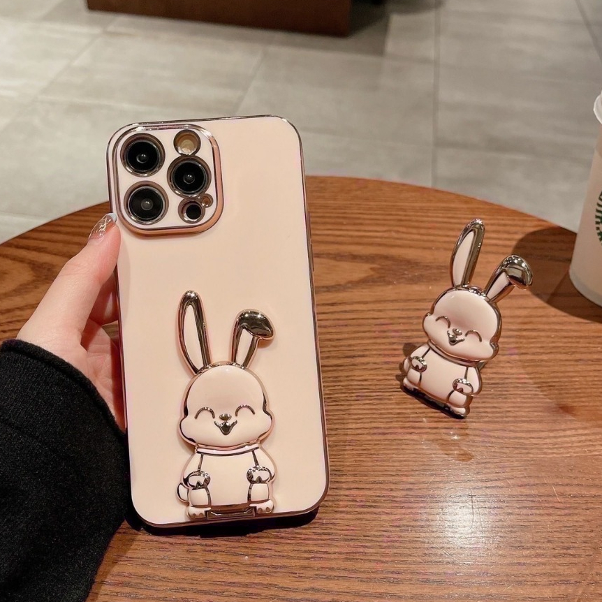 เคส กระต่าย ขาตั้ง ตั้งได้ สำหรับ VIVO YO3 YO3T Y18 Y28S Y28 4G 5G Y17S Y100 V29E กระต่าย มีขาตั้ง น