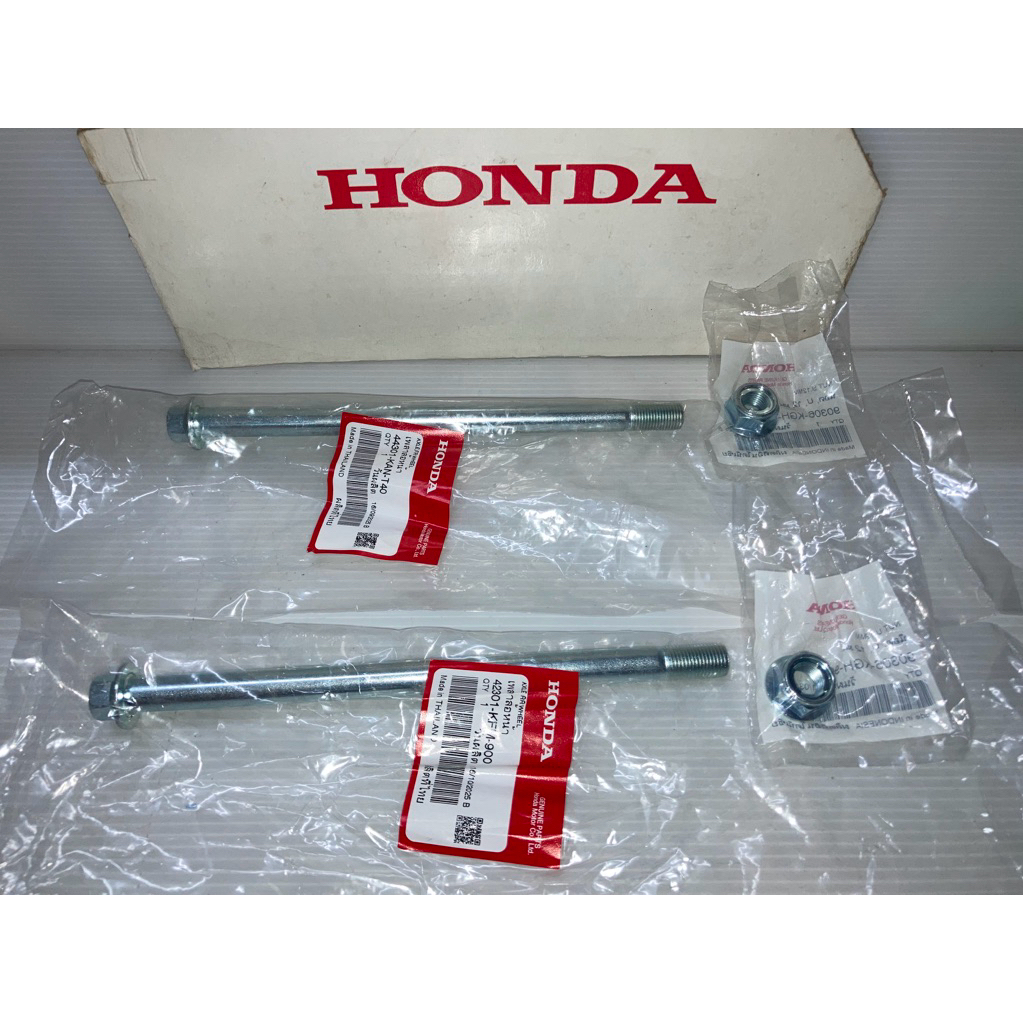 แกนเพลาล้อ หน้า หลัง Wave100 2ตา 2001-2004 Wave110คาร์บู (แท้ศูนย์ฮอนด้า) 44301-KAN-T40 42301-KFM-90