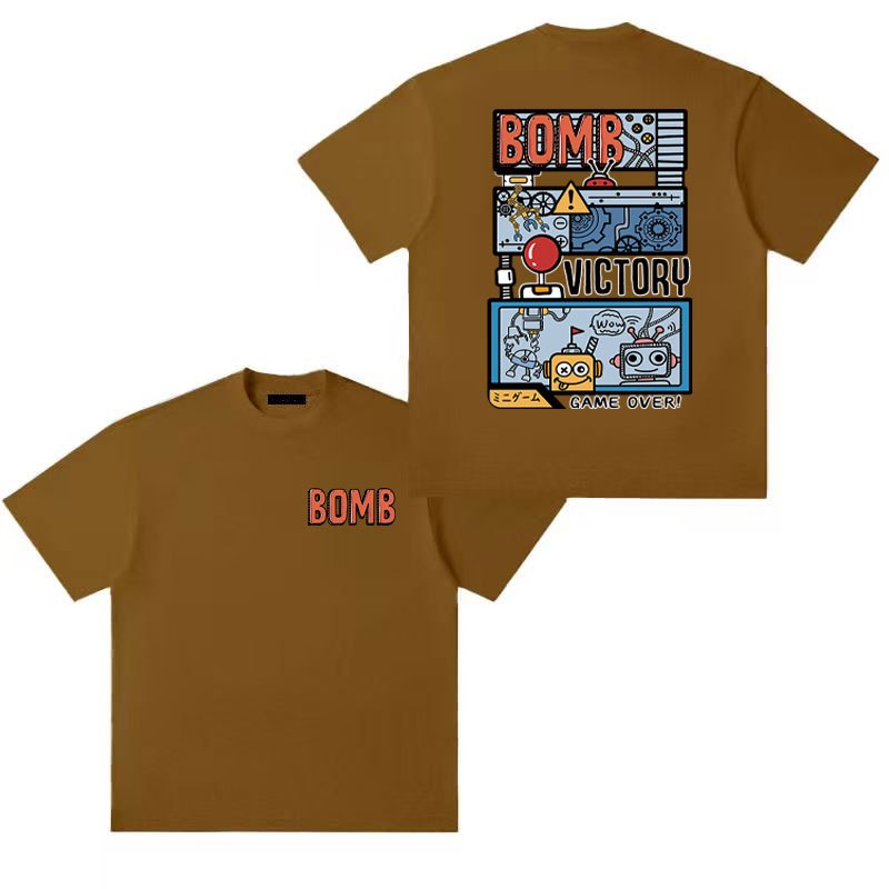 Lucifer （จัดส่งตลอด 24 ชั่วโมง） เกาหลี oversize คอกลม เสื้อยืด CMDXY0408 ผ่อน ผ้าคอตตอน ลายสกรีน ฤดูร้อน สบาย - รูปที่ 7