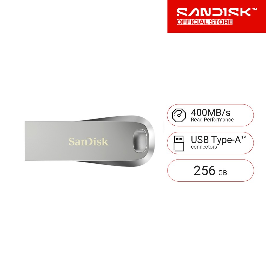 SANDISK ULTRA LUXE USB 3.2Gen1 แฟลชไดร์ฟ 256GB (SDCZ74_256G_G46)