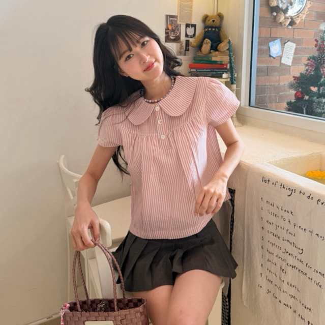 jellybutter รุ่น Ham&cheese blouse เสื้อโปโลคอบัวผู้หญิง