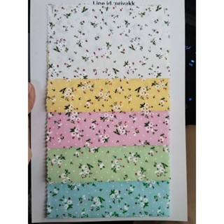 ผ้าเมตร ผ้าหลา ผ้าคอตต้อนทีซี ลายดอก หน้ากว้าง 45 นิ้ว