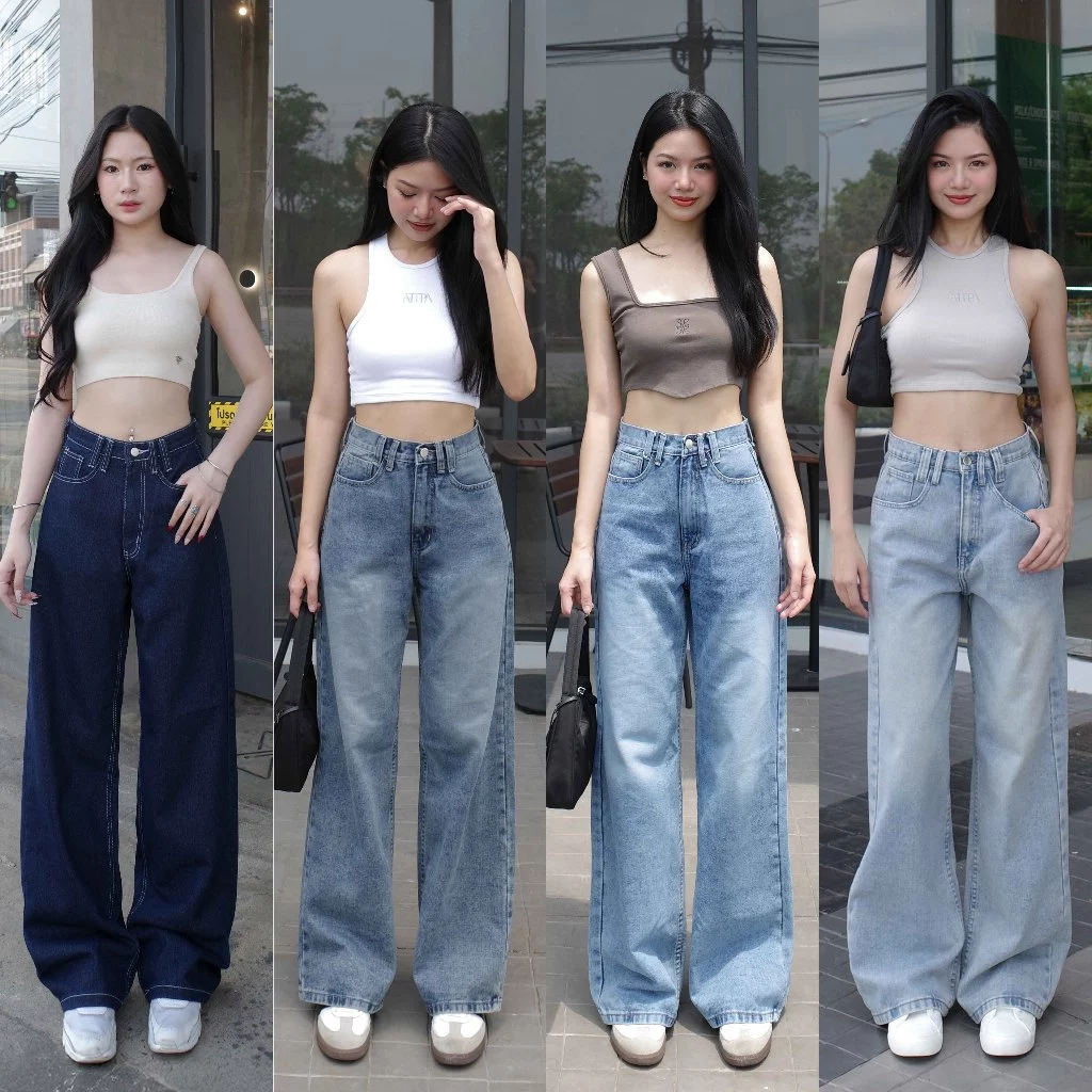 กางเกงยีนส์ขากระบอกใหญ่ รุ่น Secret Jeans