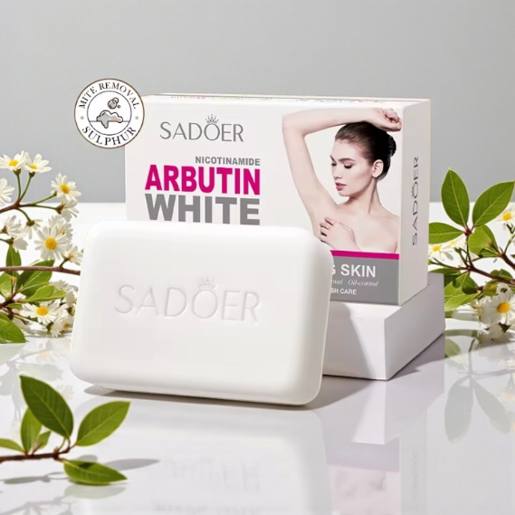 SADOER Nicotinamide Arbutin White สบู่บำรุงผิว คุมมัน ปรับผิวให้ไบร์ทขึ้น ฟองนุ่ม หอมอ่อนโยน
