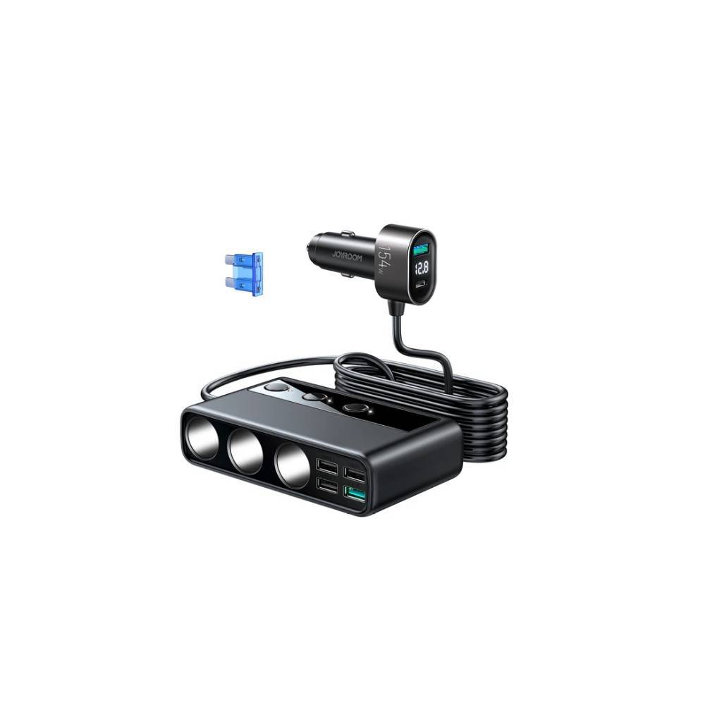 ที่ชาร์จในรถยนต์ Joyroom JR-CL06 154W Car cigarette lighter adapter with three sockets PD+QC3.0+USB*4