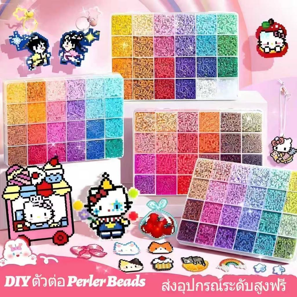 เม็ดบีทรีด ชุดDIY 24/48/72/92 สี ขนาด 2.6 มม. ฟรีอุปกรณ์พรีเมียม + เตารีดเมจิกบีดี้ ชุดครบเซ็ต