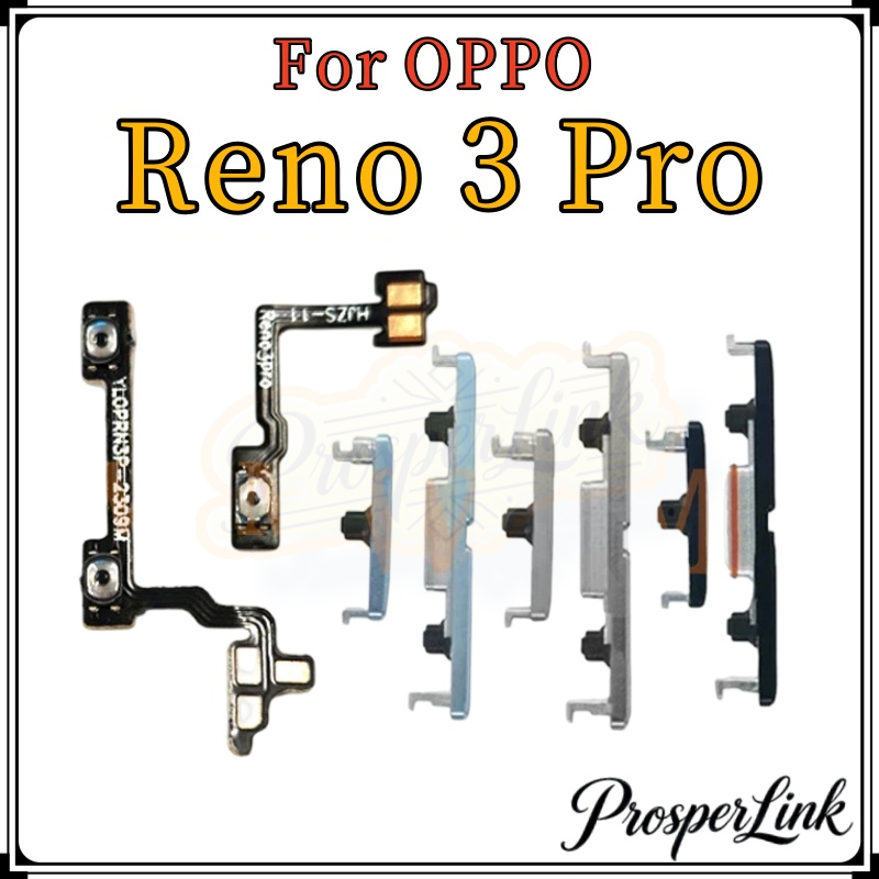 สําหรับ OPPO Reno 3 pro โทรศัพท์สวิทช์ Key Power On Off Volume up down ปุ่มด้านข้างปุ่ม Flex เปลี่ยน