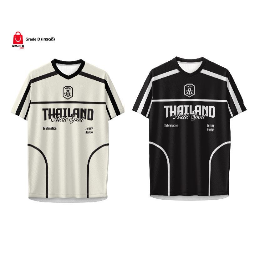 เสื้อกีฬาพิมพ์ลาย คอวี แขนสั้น รหัส AV024 ผ้าไมโคร ใส่ได้ทุกเพศ ออกกำลังกาย