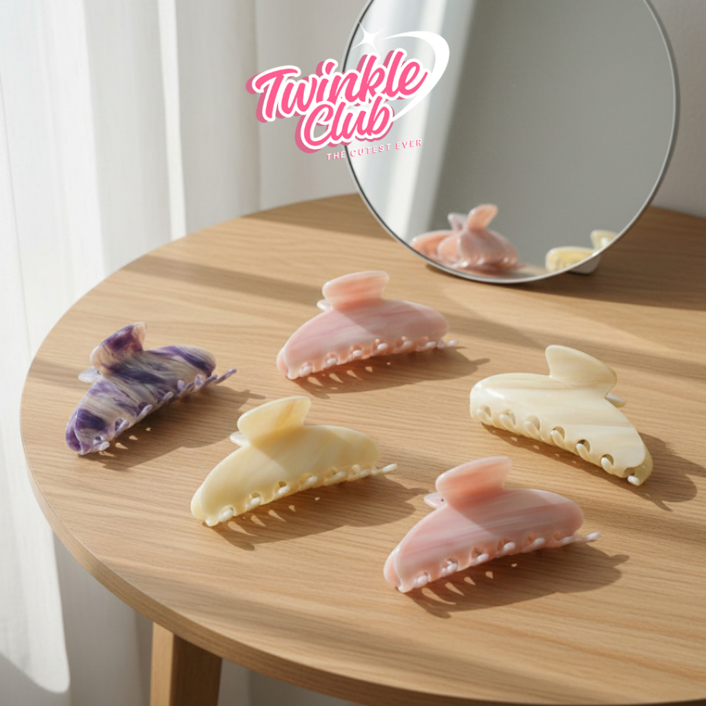 Twinkle Club | Marble Hair Clip กิ๊บหนีบผมลายหินอ่อน งานพรีเมียม หนีบแน่น ไม่เจ็บหัว ใช้ได้ทุกสภาพผม