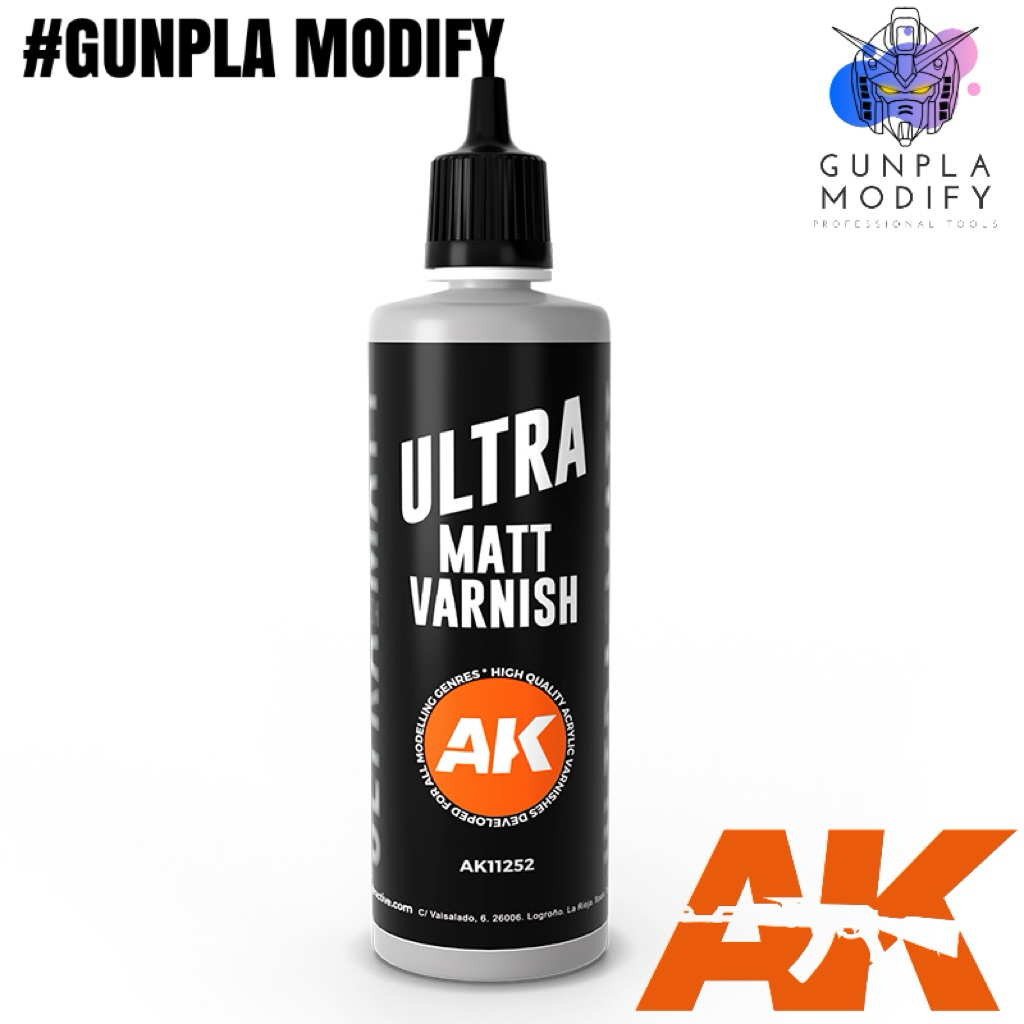 AK INTERACTIVE 11252 Ultra Matt Varnish เคลียร์ด้านพิเศษสูตรน้ำ ขนาด 100 ml