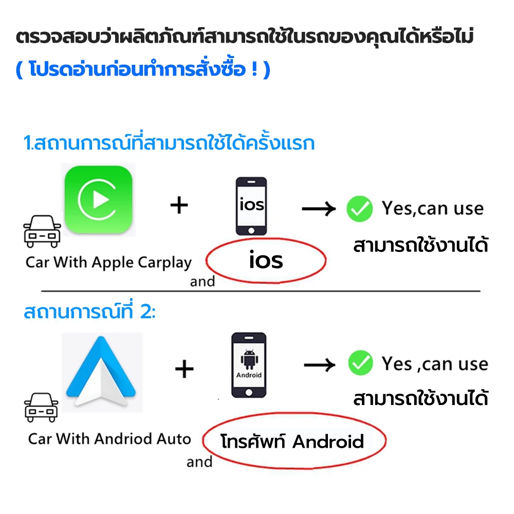 MINI Wireless carplay ไร้สาย android auto usb Plug And Play แปลง Factory Wired เป็น Wireless - รูปที่ 7