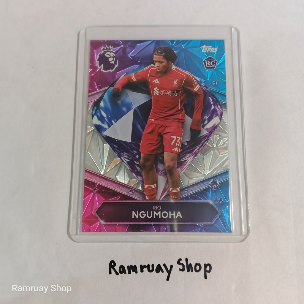 Topps การ์ดนักบอล Premier League Diamond 2025-2026 Rookie Card (RC) Rio Ngumoha Liverpool ของแท้ ส่ง