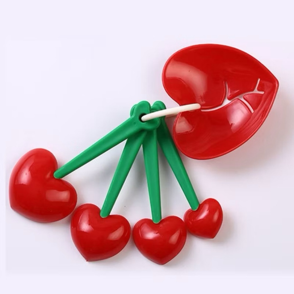 Heart Shape Measuring Scoops with Egg White Separator 5in1 Heart Measuring Spoon
