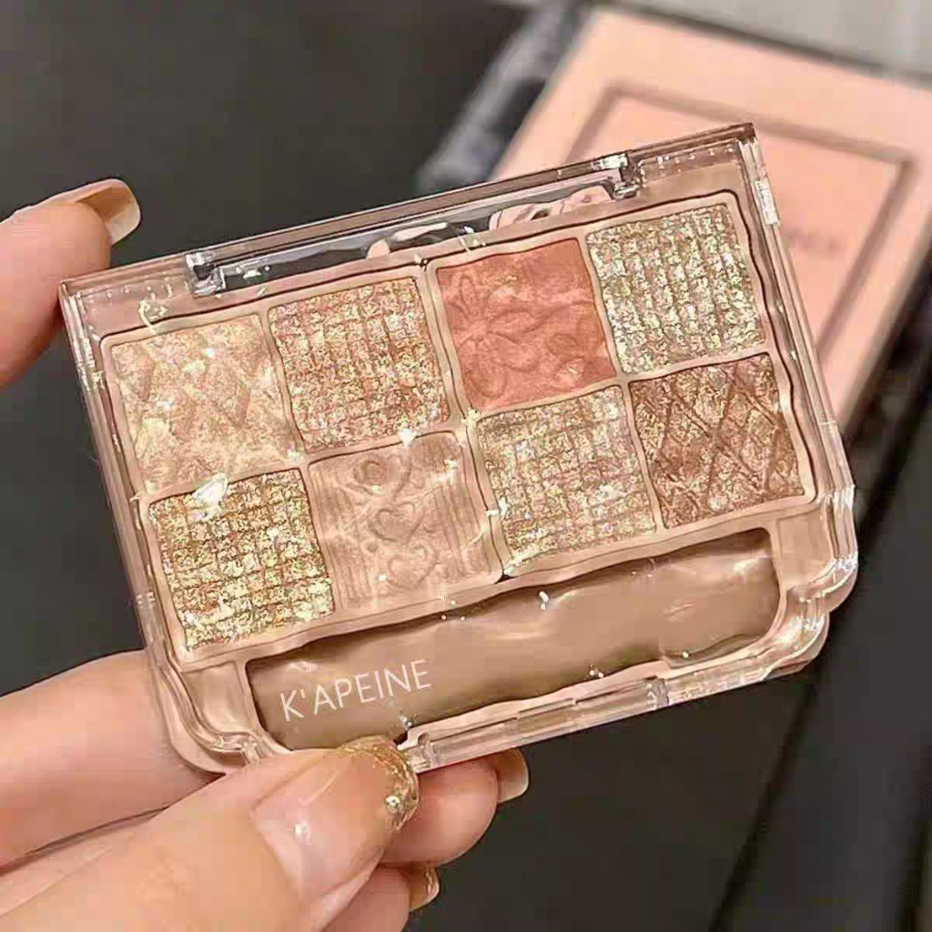 YOTAI อายแชโดว์ พาเลทอายแชโดว์ 8สี โทนสีชมพู เนื้อใยไหม เนื้อแมท ประกายชิมเมอร์ กลิตเตอร์ สีสวย กันน้ํา ติดทนนาน - รูปที่ 5