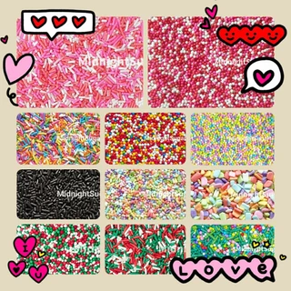พร้อมส่ง🇹🇭 สปริงเคิล ท็อปปิ้ง Sprinkles Topping ไรซ์ ลูกปัด แฟล็ก ฟลิ้นท์ เรนโบว์ 50g/100g