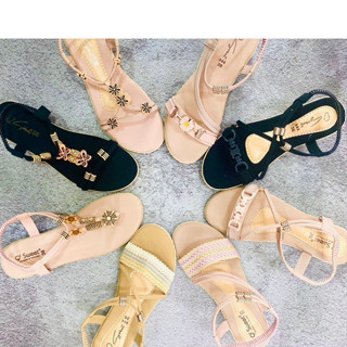 ใหม่ รองเท้าแตะรัดส้น แบบสวมและหนีบ สไตล์วัยรุ่น แนววินเทจ ส…