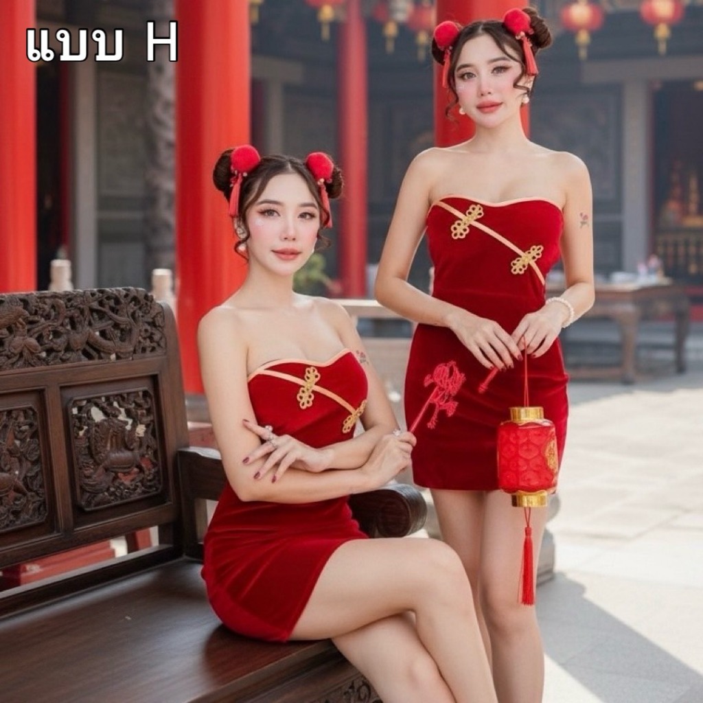 New  #ต00-ชุดใส่ตรุษจีน เซ็กซี่ๆ งานผ้ากำมะหยี่ งานสวย น่ารักมากๆ - รูปที่ 5