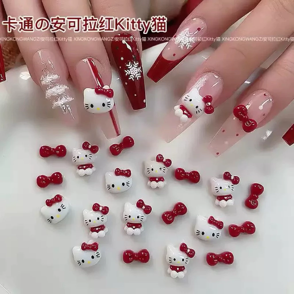 [20-30ชิ้น] อุปกรณ์แต่งเล็บ เรซิ่นจิ๋วโบคิดตี้ โบคละสีใช้ติดเล็บ