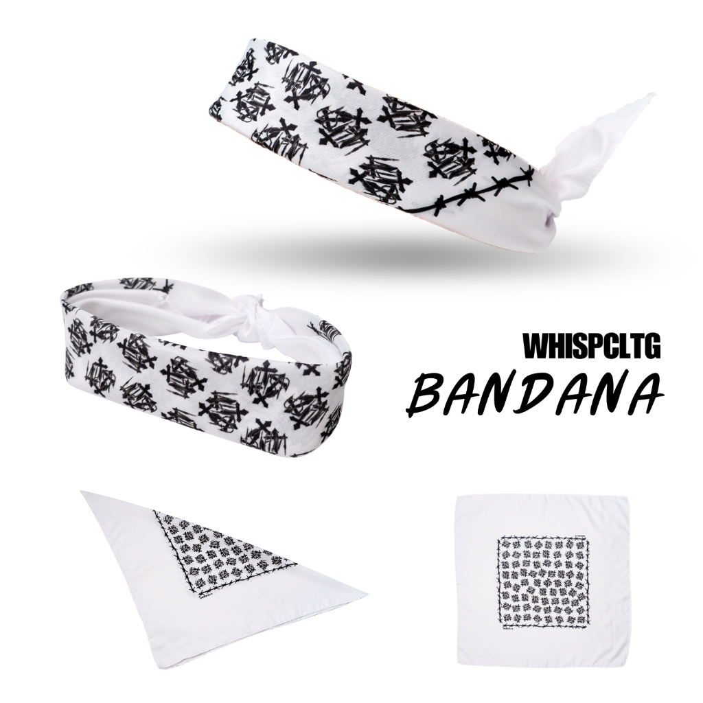 Whisp Bandana - White ผ้าเช็ดหน้า ผ้าโพกหัว
