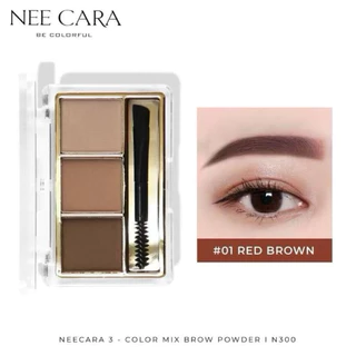 N300 NEE CARA นีคาร่า พาเลทคิ้ว พาเลทเขียนคิ้วเนื้อฝุ่น 3ช่อง เขียนคิ้ว คิ้วฝุ่น 3COLOR MIX BROW POWDER