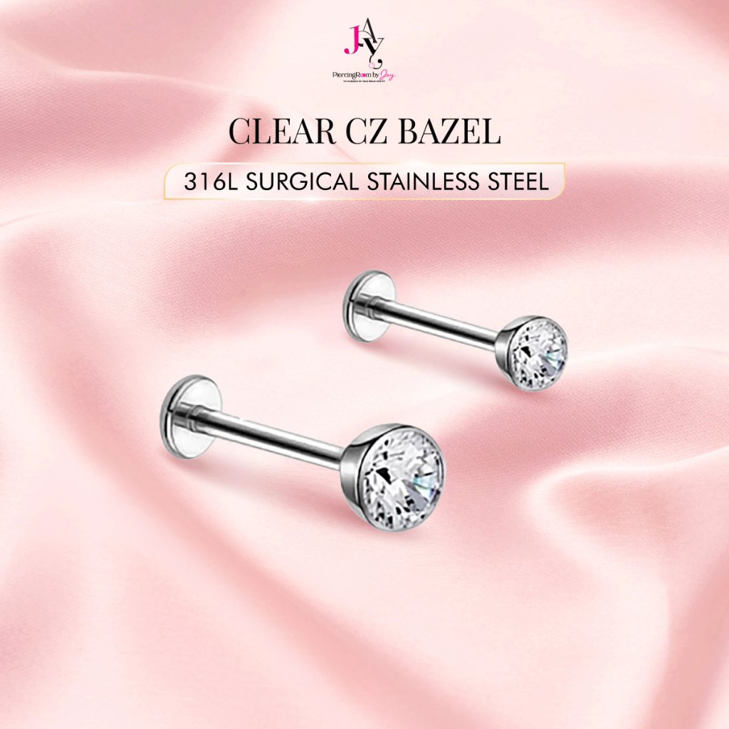 Piercingroom by Jay Clear CZ Bazel Surgical Stainless เกรดการแพทย์ (ราคาต่อชิ้น)