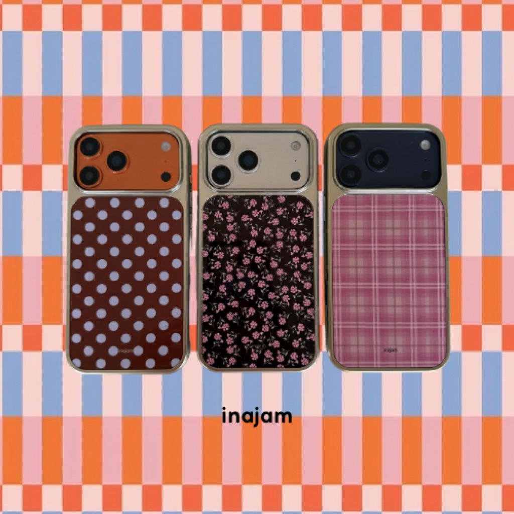 (ทำได้ทุกลายในร้าน) เคสไอโฟนขอบเงินแบรนด์ Inajam *แจ้งชื่อลายในหมายเหตุ* *ไม่ใช่แม่เหล็ก*