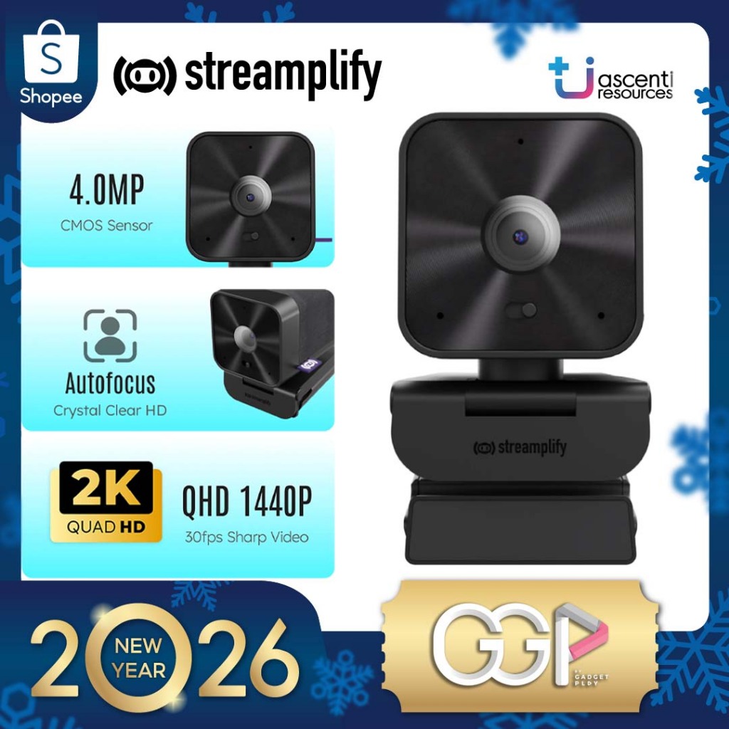 Streamplify Cam G WEBCAM เว็ปแคม คมชัดระดับ QHD 1440P ที่ 30fps ระบบโฟกัสอัตโนมัติ 2K [กรุงเทพฯเลือกส่งด่วน]