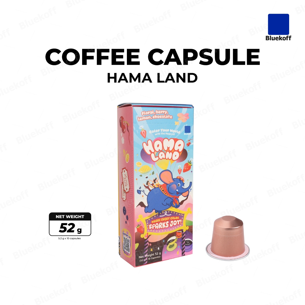 BLUEKOFF กาแฟแคปซูลเบลนด์ Hama Land Coffee Capsule อราบิก้า 100 % (1กล่อง มี 10 แคปซูล)