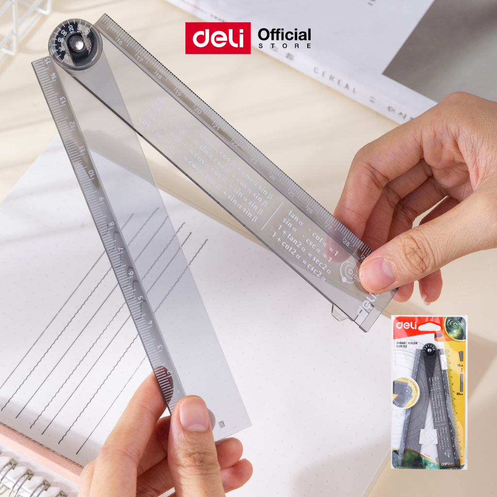 ไม้บรรทัดพับได้ Deli รุ่น G01102 ใช้ขีดเส้นตรง วัด ความยาว ความกว้าง ขนาด30cm ( จำหน่าย 1 ชิ้น )