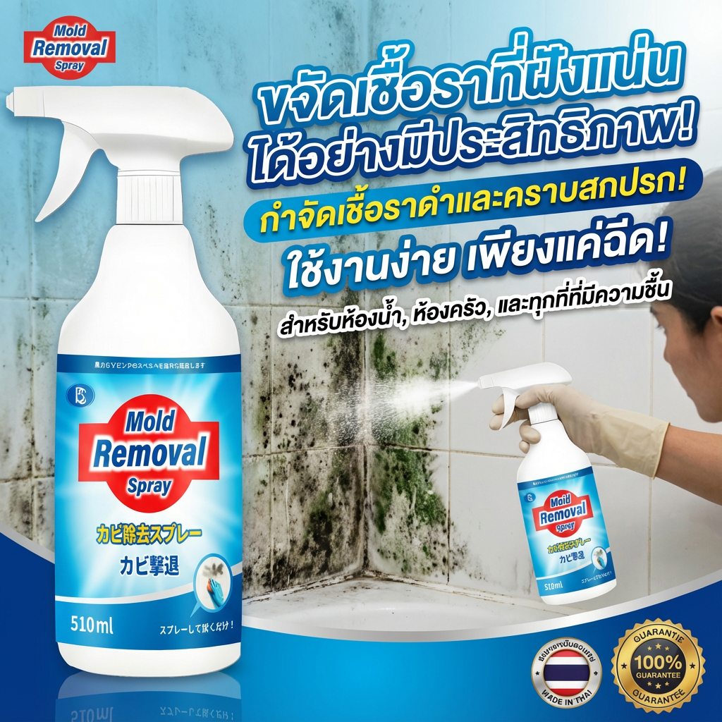 ลาเชื้อรา บ้านสุขภาพดี TIA น้ำยากำจัดเชื้อรา สเปรย์กำจัดเชื้อรา น้ำยาฆ่าเชื้อรา 510ml