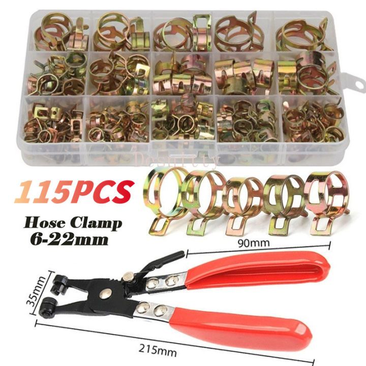 ชุดกิ๊บรัดท่อแบบสปริง75/115 ชิ้น คลิปรัดท่อสายน้ำมัน สายน้ำ ท่อลม Air Hose Clamp Fastener