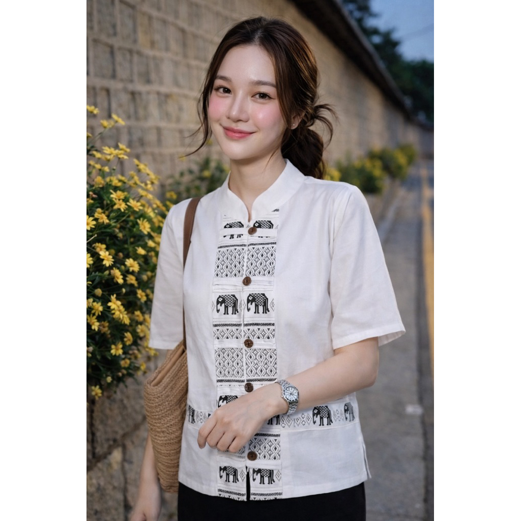 แบบเสื้อสีขาว ที่พร้อมส่ง ชุดที่1 ราคา ถูกที่สุด ดีลบีเคเค แกลเลอรีภาพที่ 8