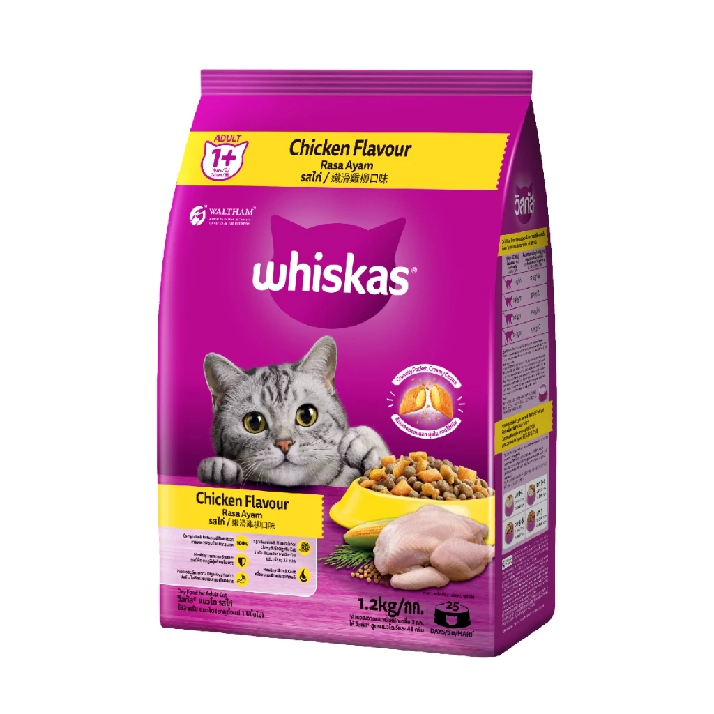WHISKAS วิสกัส อาหารเม็ดแมวสำหรับแมวโต 1.2 กก. thumbnail 10