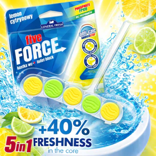FIVE FORCE ก้อนใส่ชักโครก ก้อนดับกลิ่นชักโครก กลิ่นเลมอน ทำความสะอาดโถสุขภัณฑ์ 50g x2