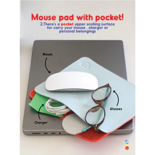 WGG CRAFT STUDIO | Mouse pad แผ่นรองเม้าส์รุปแฟ้ม ใส่ของได้ เหมาะกับการทำงาน outdoor