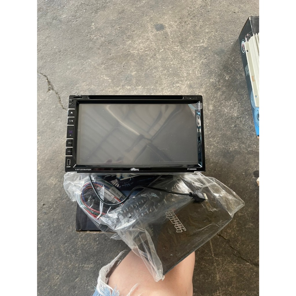 *มีตำหนิจอเป็นฝ้า* Power Storm PT-DDN999 เครื่องเล่นติดรถยนต์ Double DIN 6.95” จอ LED / DVD / USB / 