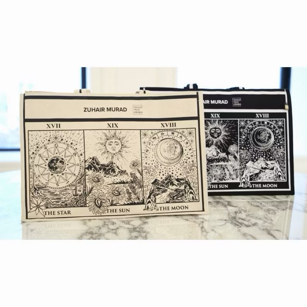 sale! กระเป๋า tote bag ลายไพ่ tarot zuhair murad (ชมพู่ อารยาใช้) แท้ 100% ใหม่มีป้ายแท็ก