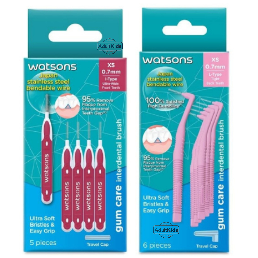 ลดเพิ่ม 30% 🔥 watsons วัตสัน แปรงขัดซอกฟัน ไหมขัดฟัน ไหม ขัดฟัน ทรง L / I มาตรฐาน แพ็คเกจใหม่