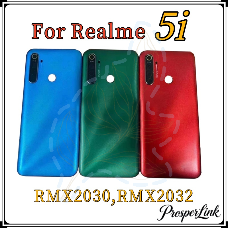 ฝาหลัง ( Back Cover ）Realme 5i（ แถมปุ่มสวิตซ์นอก + เลนส์กล้อง ）