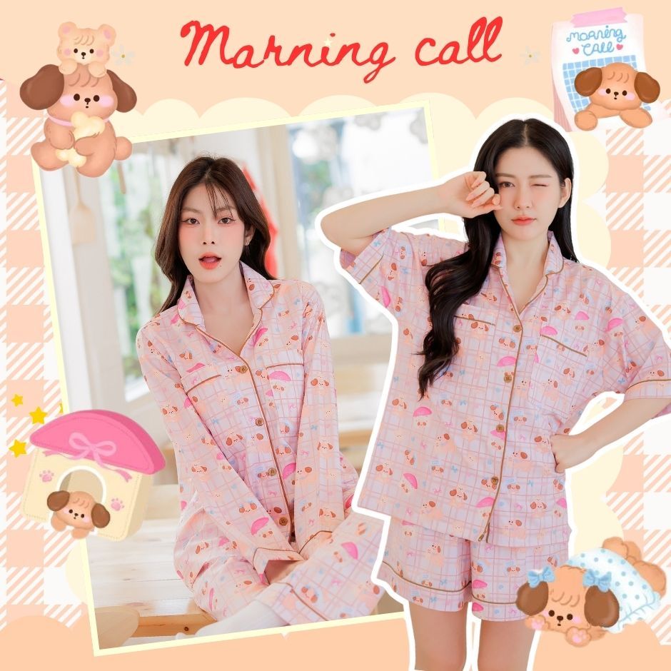 🌈Morning call -ชุดนอน Morning puppy love ในวันพักผ่อน