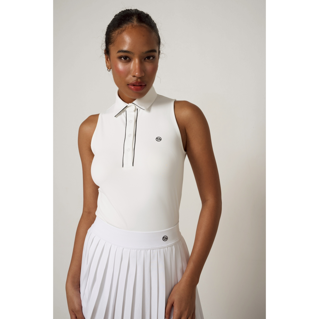 TA ACTIVE ROUGH SLEEVELESS POLO เสื้อกอล์ฟ ชุดกอล์ฟ ตีกอล์ฟ เสื้อกอล์ฟผู้หญิง — صورة 4