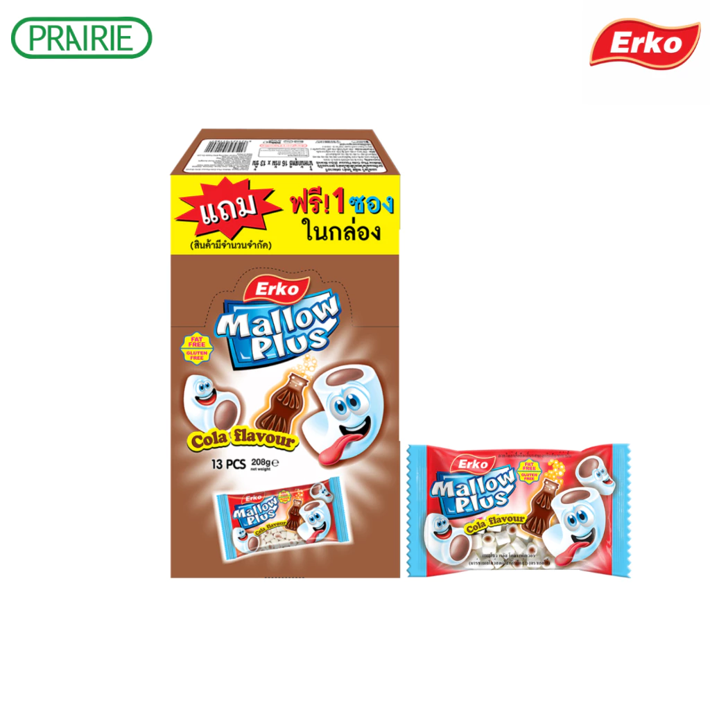 [สินค้า EXP Lot 11/26] เออโก้ มินิ แมลโลว์ รสโคล่า 16ก. 12+1 / Erko Mini Mallow Cola 16g. 12+1