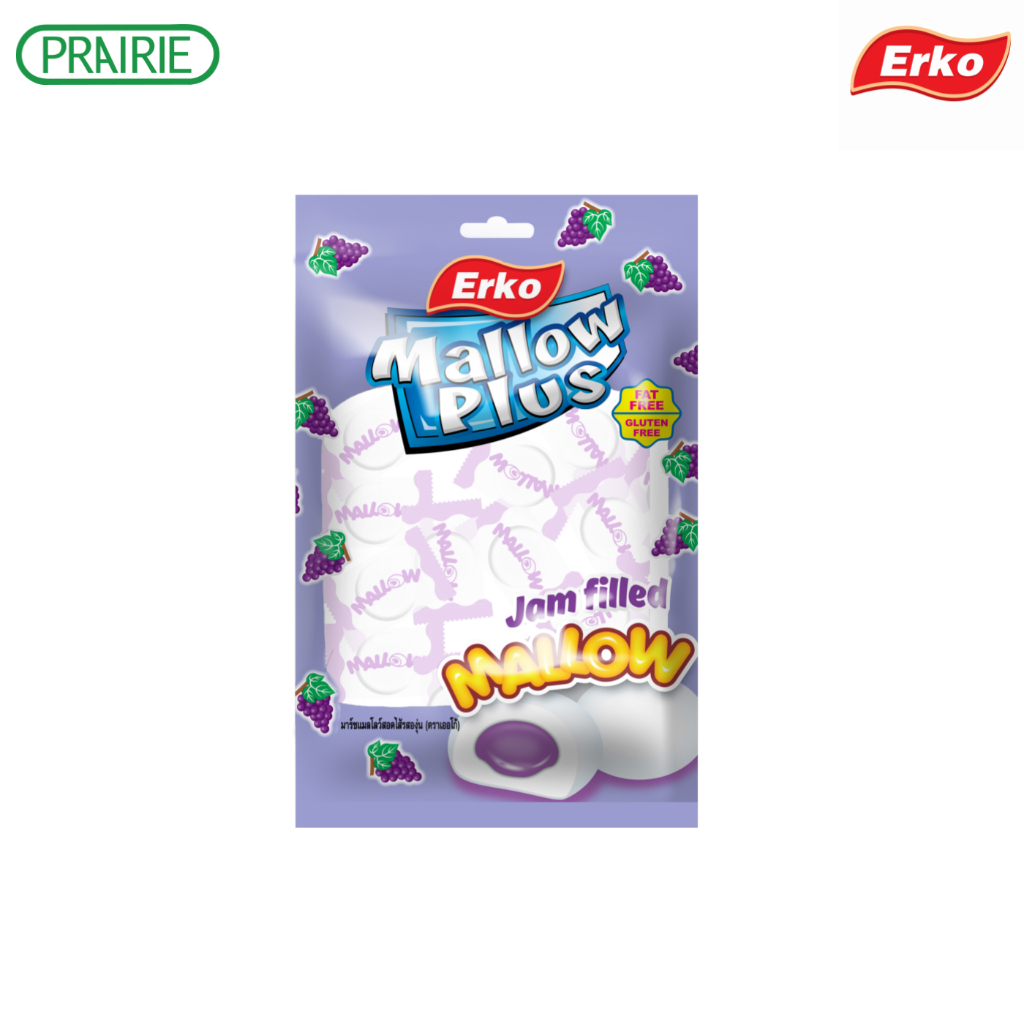 เออโก้ มาร์ชแมลโลว์สอดไส้ รสองุ่น 100 กรัม / Marshmallow Filled with Grape 100 g.