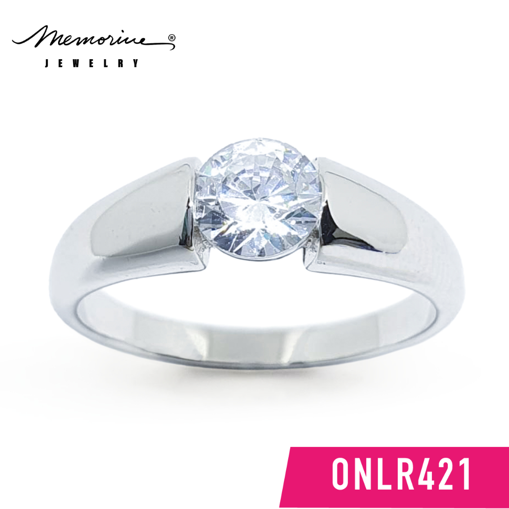 Memorine Jewelry แหวนเงินแท้ 925 ฝังเพชรสวิส (CZ) : ONLR421