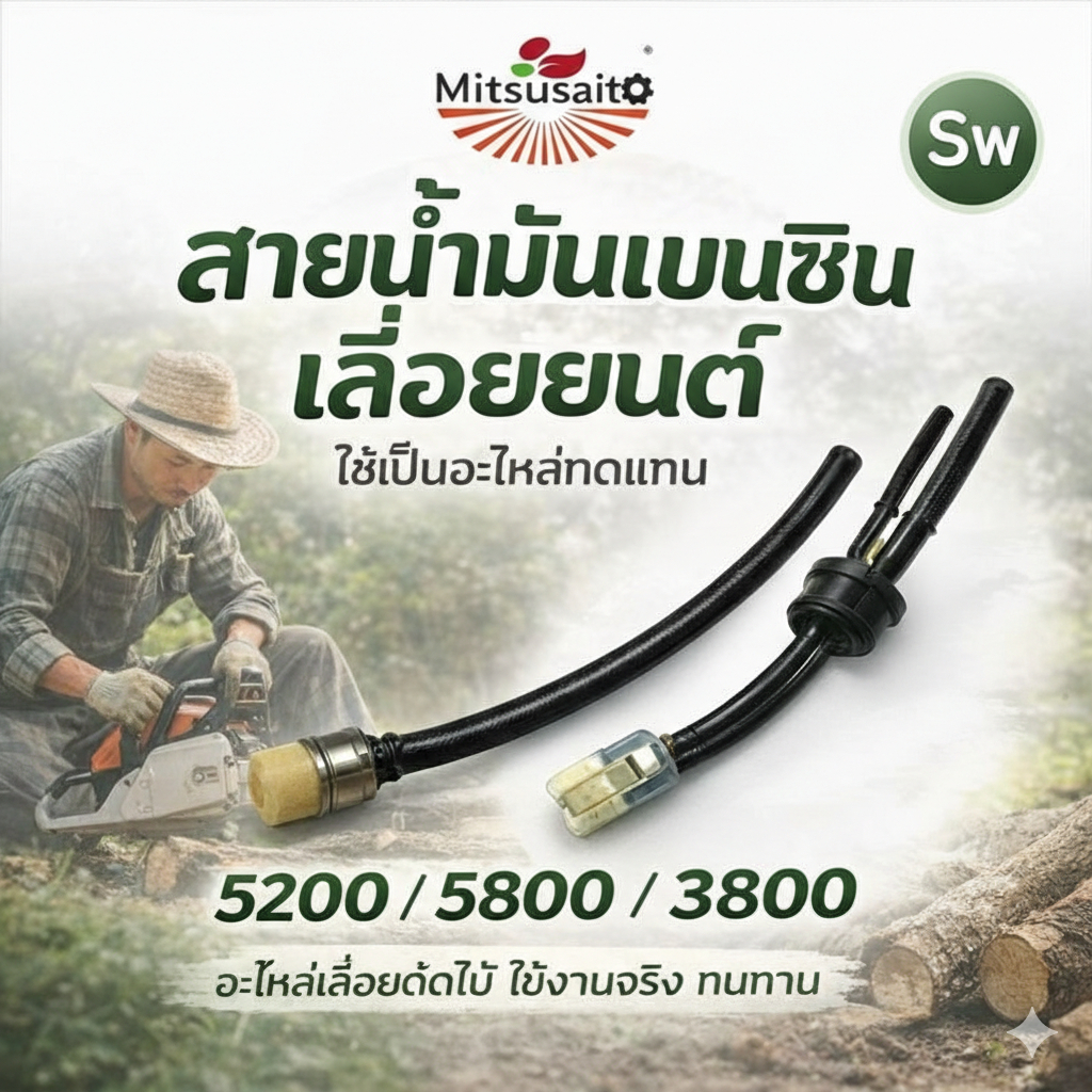 สายน้ำมันเบนซินเลื่อยยนต์ 3800 5200 5800 พร้อมหัวกรองน้ำมัน by sinshop