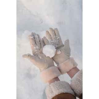 G02 Gloves Fur Rimmed ถุงมือกันหนาวบุขน ถอดนิ้วเล่นโทรศัพท์ได้